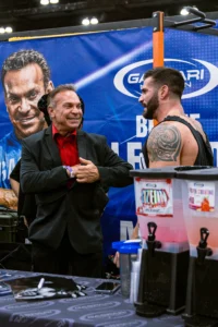 Gaspari Nutrition trade show booth photography at a fitness expo